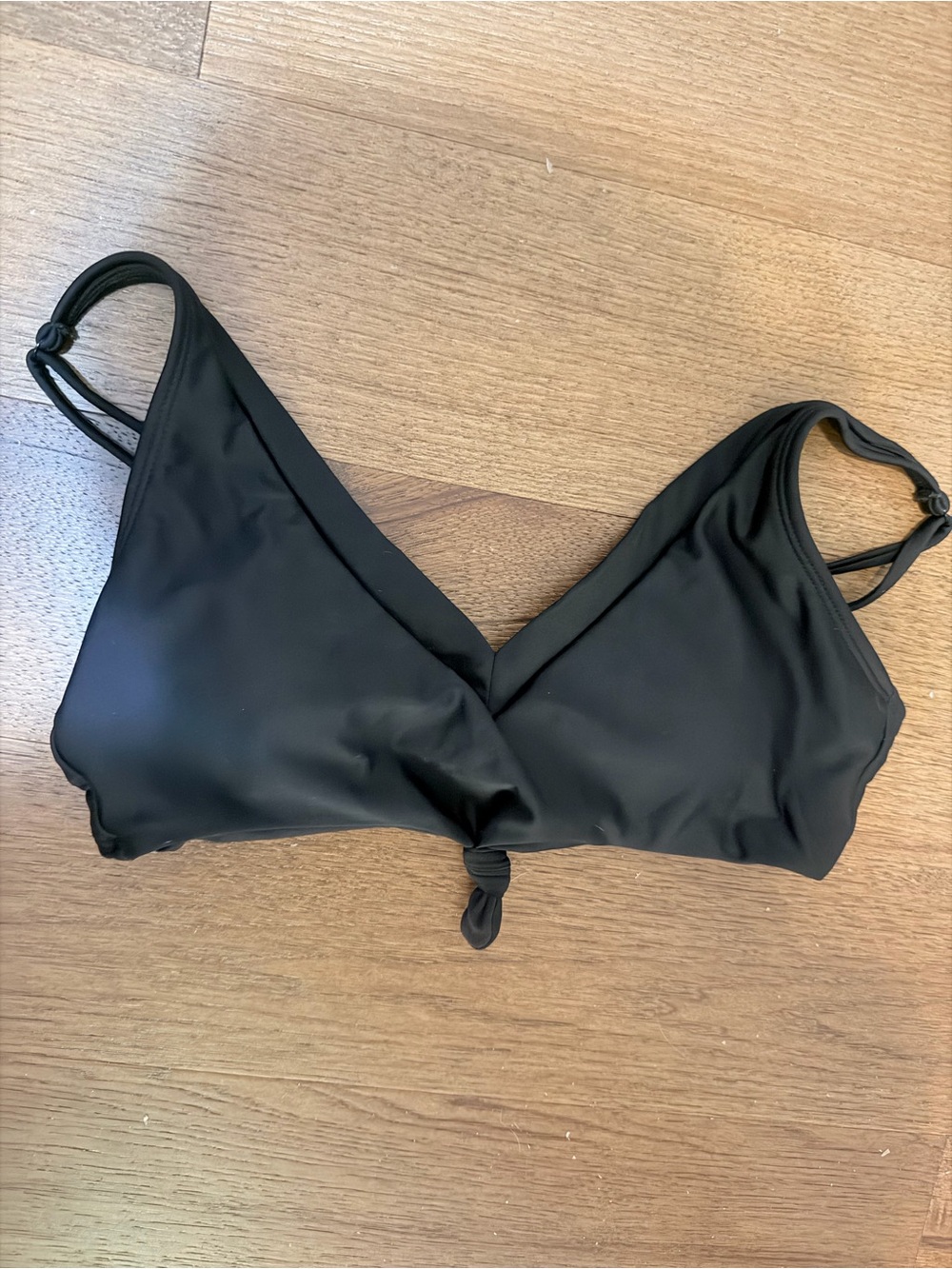 No Boundaries Black Bikini Top with Front Tie